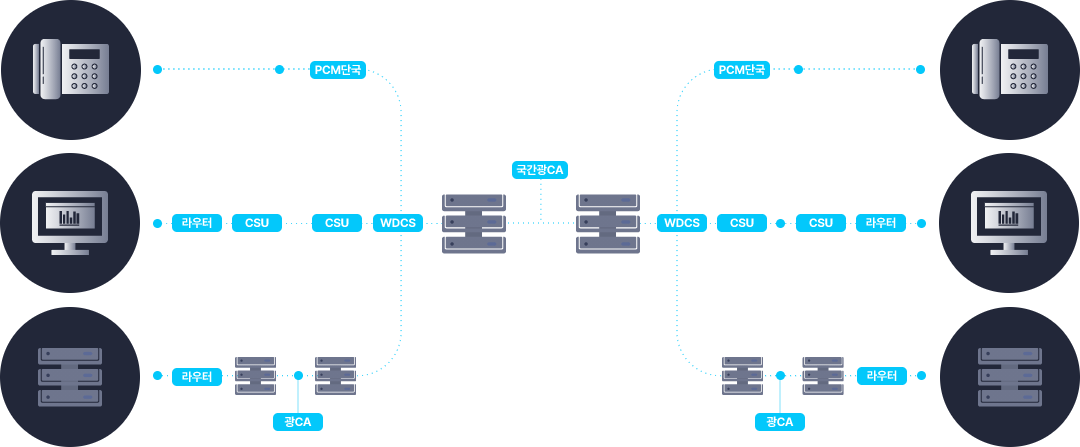 국내전용회선 서비스 구성 이미지